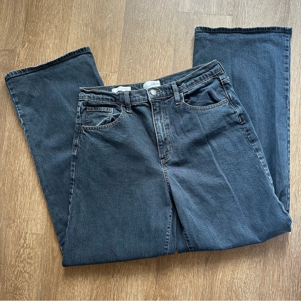 Women's High Rise Wide Leg Jeans Black Wash, Size 10